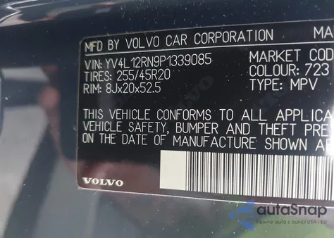 2023 Volvo Xc60 B5 Plus Bright Theme from USA, damaged, VIN YV4L12RN9P1339085